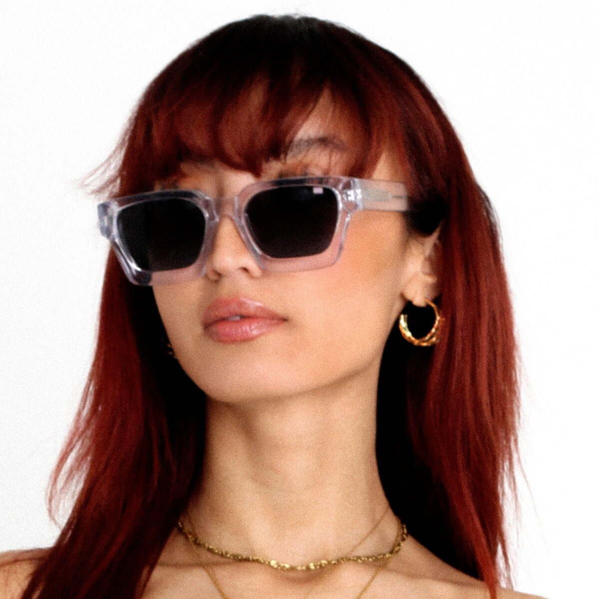 Rebel Transparent Luxury Square Sunglasses: Bold & Sustainable with 100% UV Protection - LUNAR