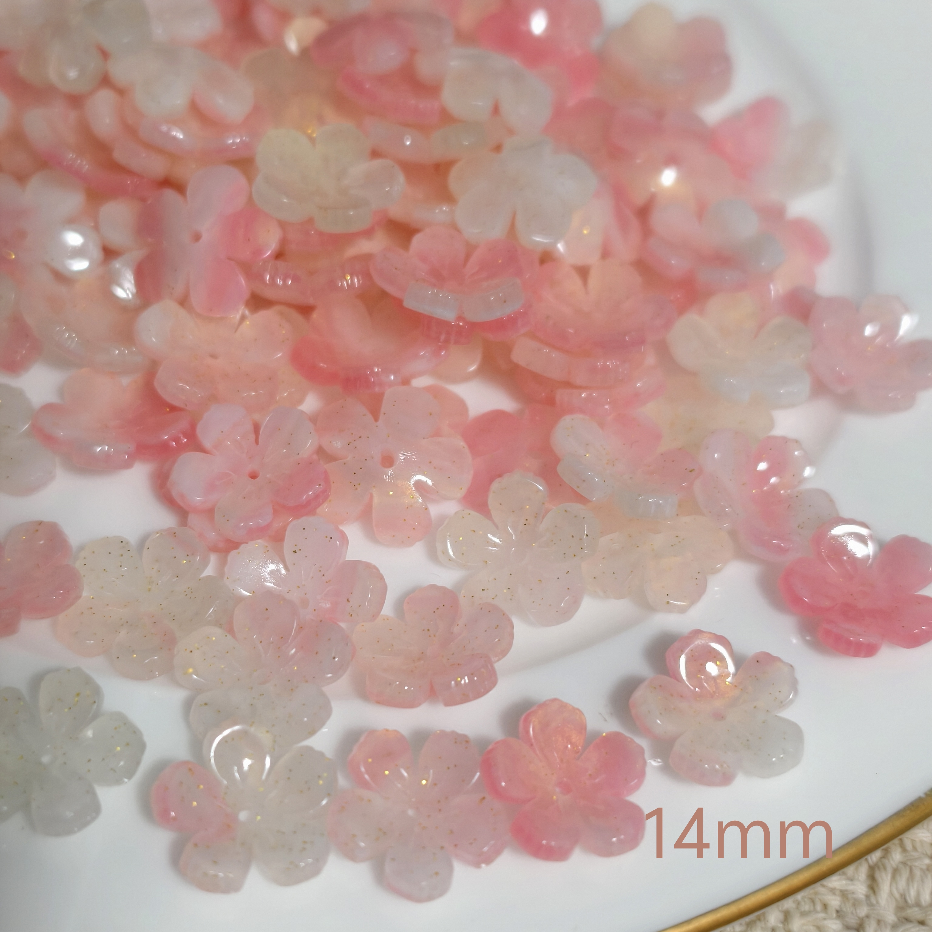 SongSong DIY 10mm Solid Color Acetate Mini Sakura Heat Shrink Flower Handmade Earrings Hairpins Pendants Accessories