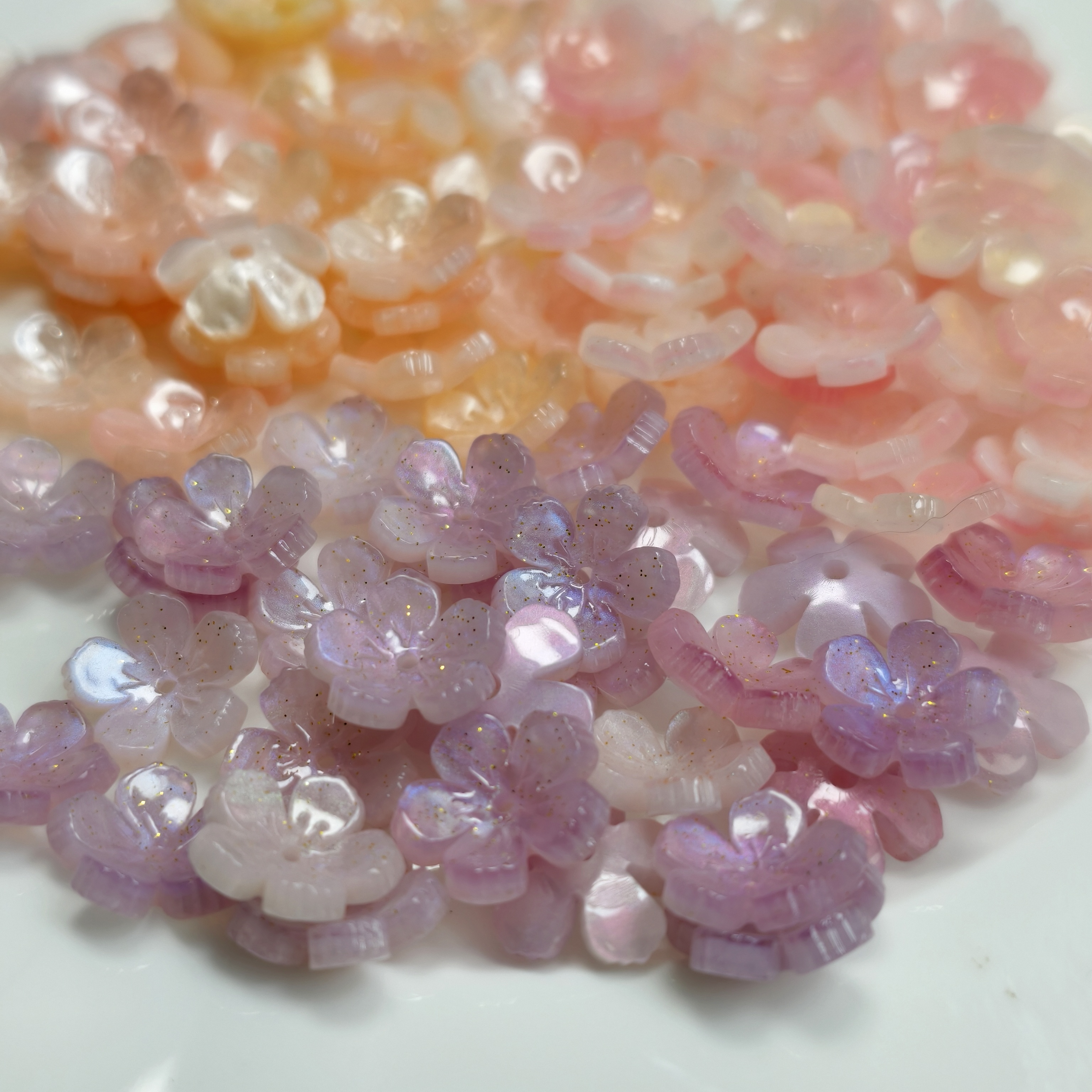 SongSong DIY 10mm Solid Color Acetate Mini Sakura Heat Shrink Flower Handmade Earrings Hairpins Pendants Accessories