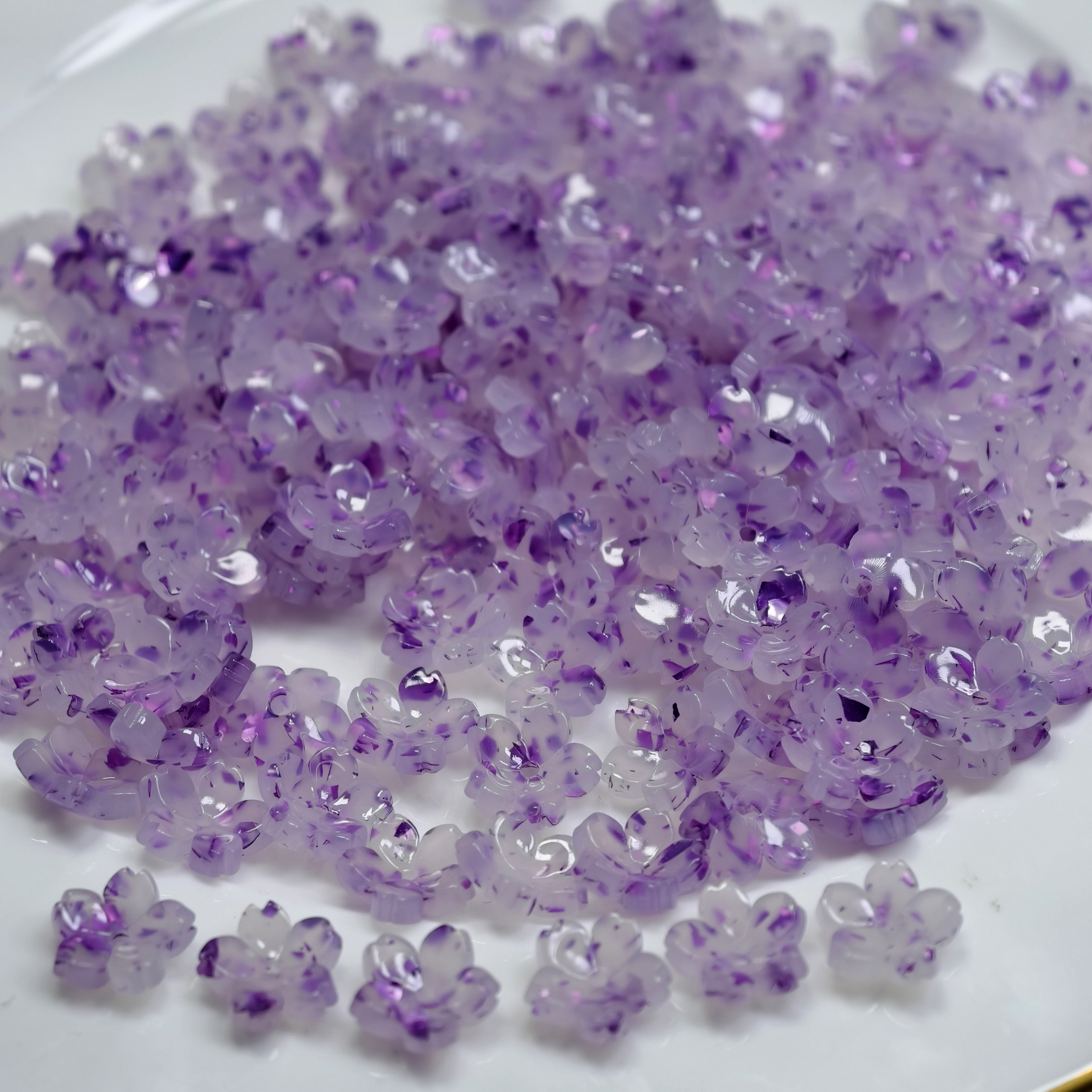 SongSong DIY 10mm Acetic Acid Heat Shrink Cherry Blossom Small Sakura Earring Pendant Chain Accessories