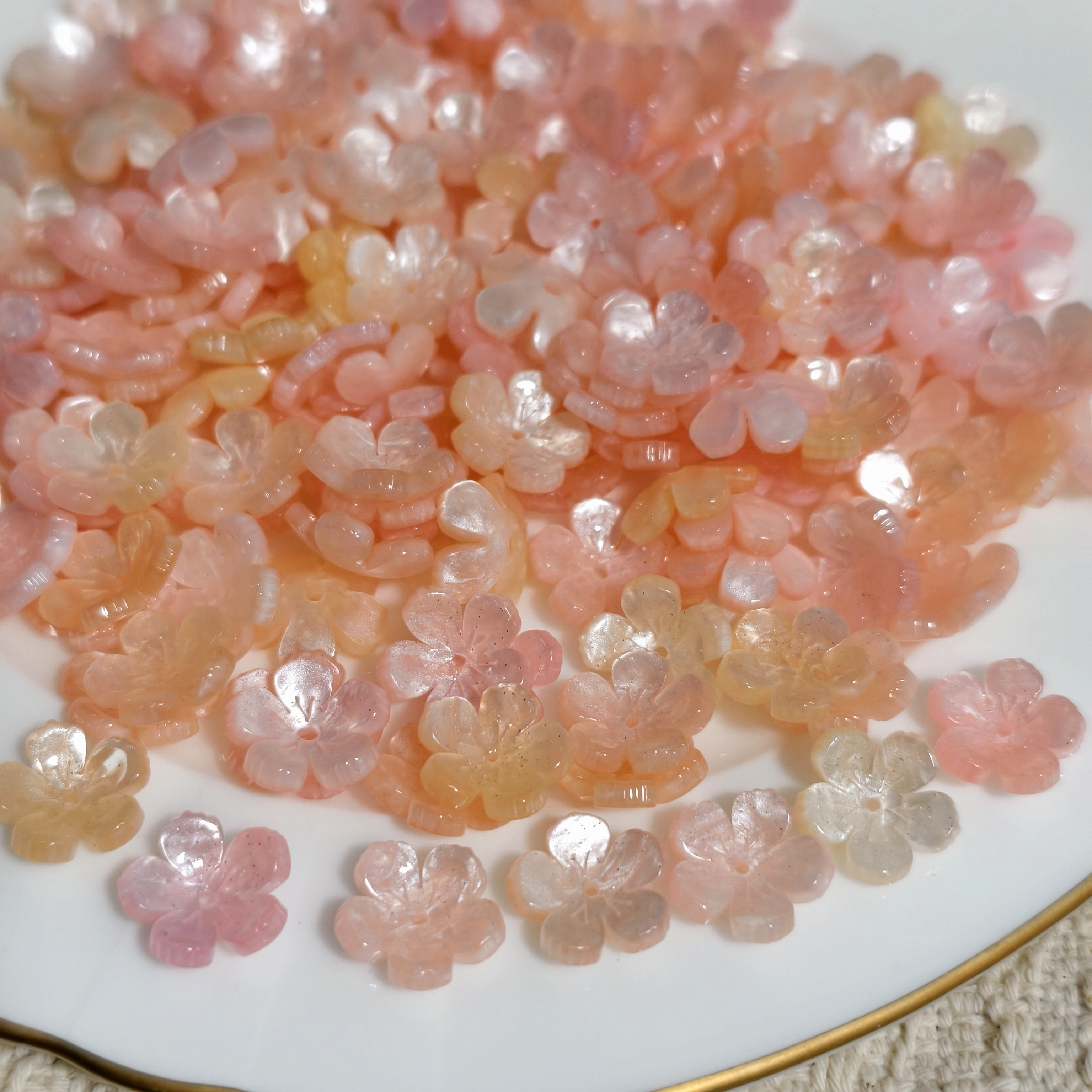 SongSong DIY 10mm Solid Color Acetate Mini Sakura Heat Shrink Flower Handmade Earrings Hairpins Pendants Accessories