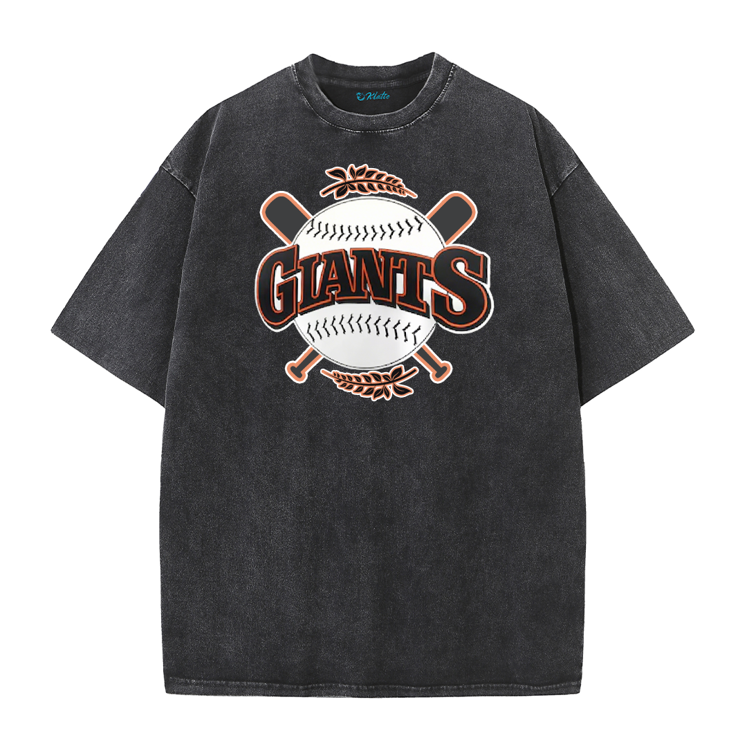 Giants Skull Graphic Washed T-Shirt – San Francisco Vintage Street Style Cotton Tee