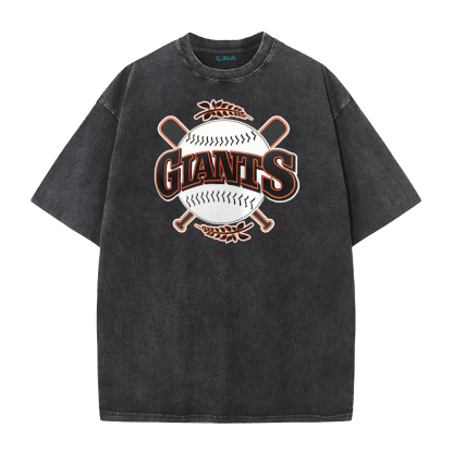 Giants Skull Graphic Washed T-Shirt – San Francisco Vintage Street Style Cotton Tee