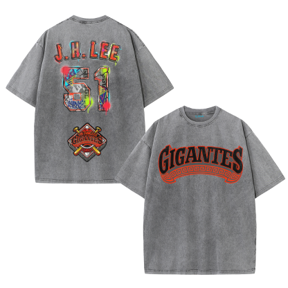 Gigantes 51 Urban Art Tee – Vintage Washed Double-Sided Graphic T-Shirt