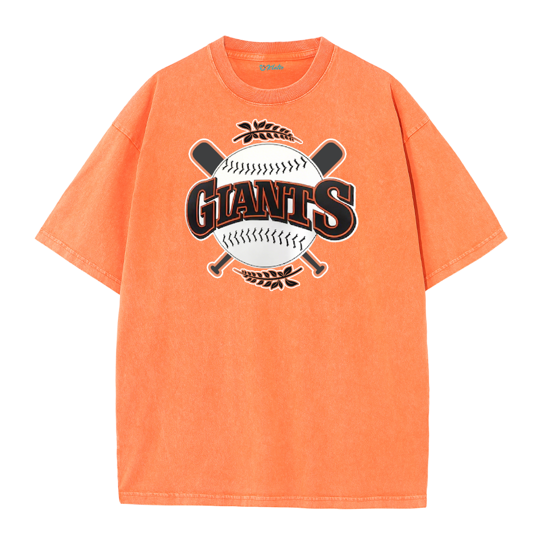 Vintage Washed Baseball Graphic T-Shirt – Crossed Bats Streetwear Tee