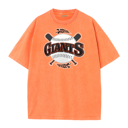 Vintage Washed Baseball Graphic T-Shirt – Crossed Bats Streetwear Tee