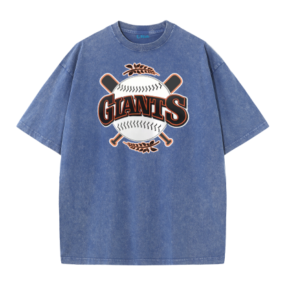 Vintage Washed Baseball Graphic T-Shirt – Crossed Bats Streetwear Tee