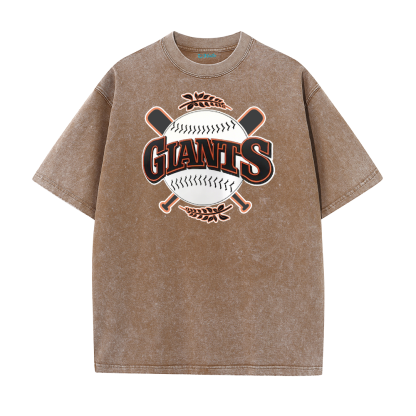 Vintage Washed Baseball Graphic T-Shirt – Crossed Bats Streetwear Tee