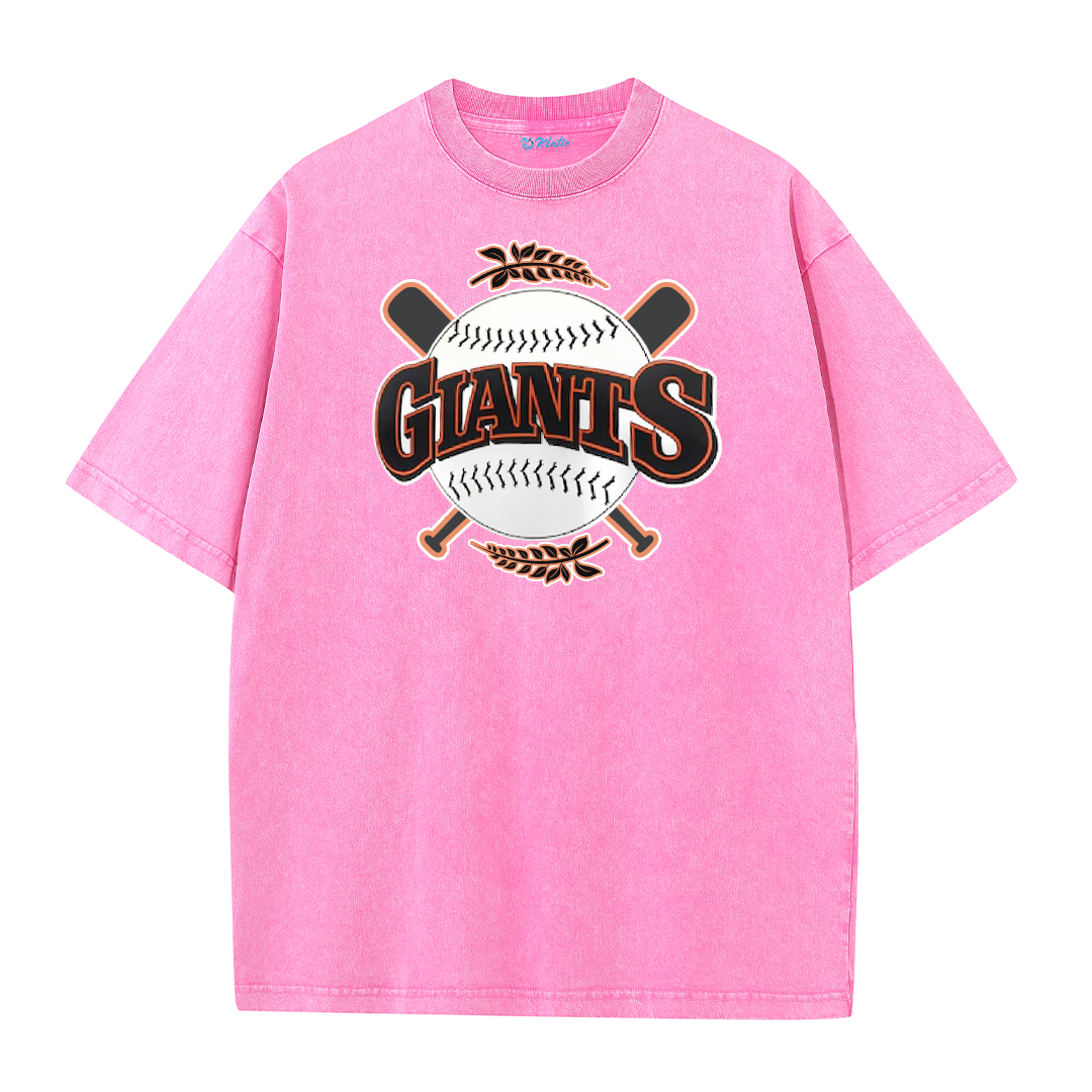 Vintage Washed Baseball Graphic T-Shirt – Crossed Bats Streetwear Tee