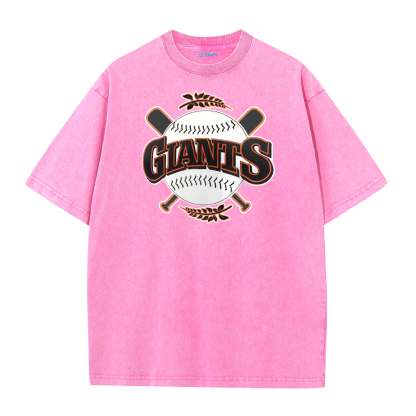 Vintage Washed Baseball Graphic T-Shirt – Crossed Bats Streetwear Tee