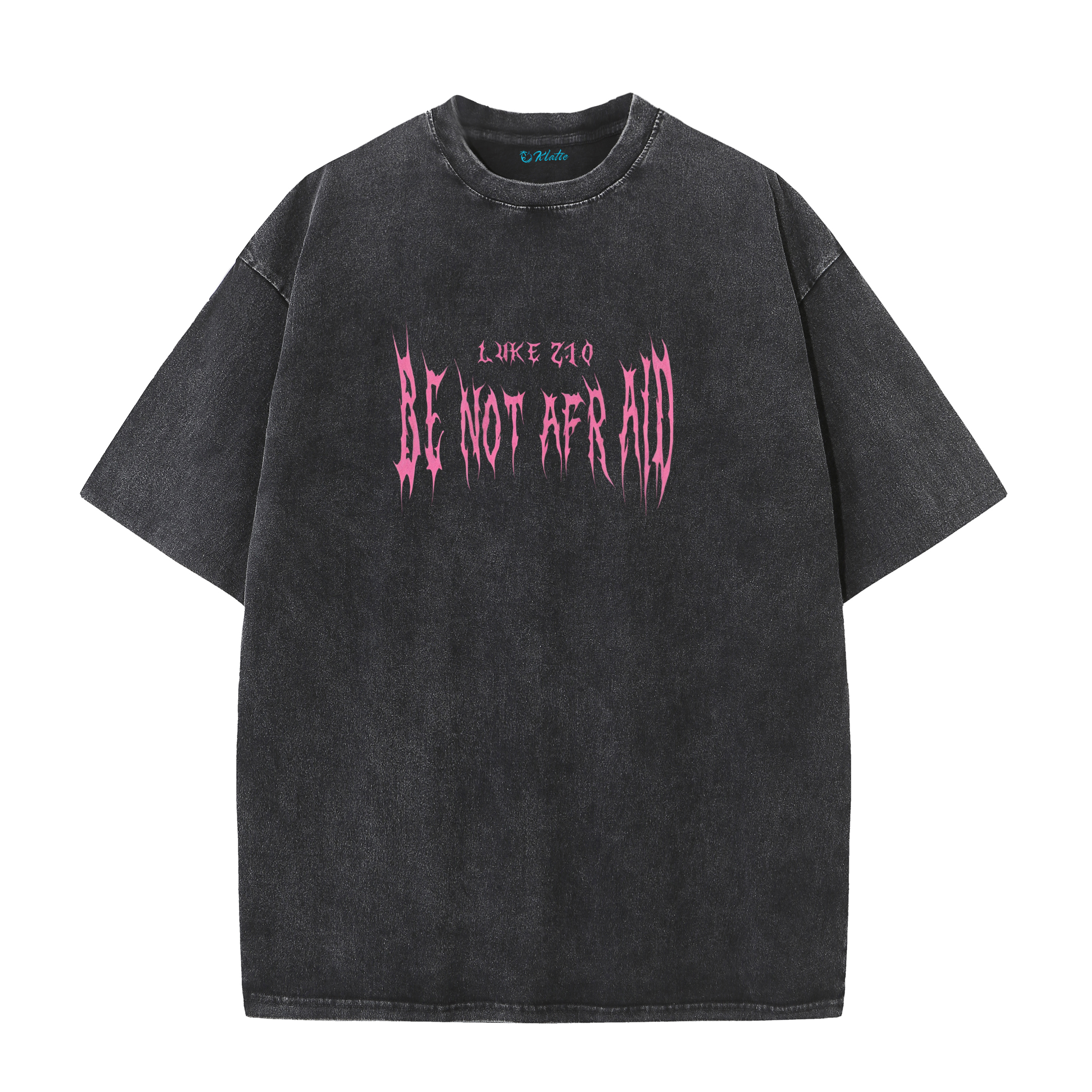 Fear Not Seraphim Vintage Washed T-Shirt – Six-Wing Angel Faith Graphic Oversized Tee