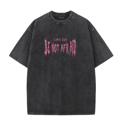 Fear Not Seraphim Vintage Washed T-Shirt – Six-Wing Angel Faith Graphic Oversized Tee