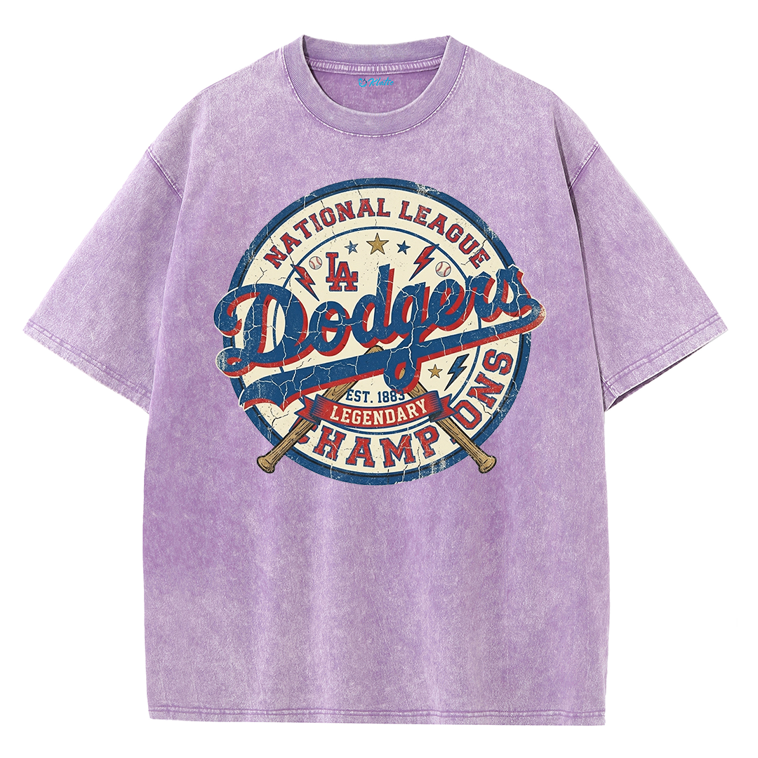 Classic Script Badge Graphic Vintage Washed T-Shirt