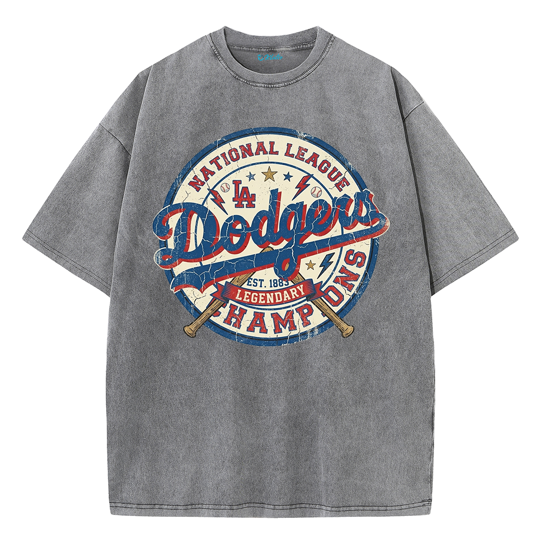 Classic Script Badge Graphic Vintage Washed T-Shirt