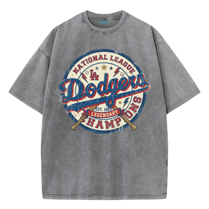 Classic Script Badge Graphic Vintage Washed T-Shirt