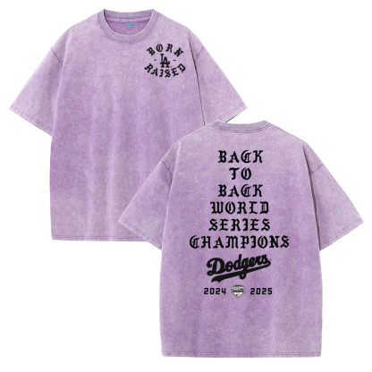 Back to Back Champions Vintage Washed T-Shirt – LA Born Raised Graphic Streetwear Tee