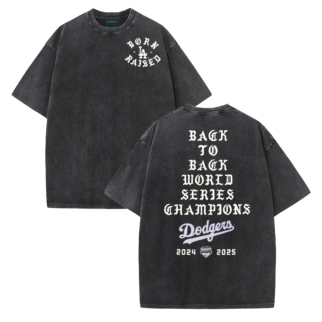 Back to Back Champions Vintage Washed T-Shirt – LA Born Raised Graphic Streetwear Tee