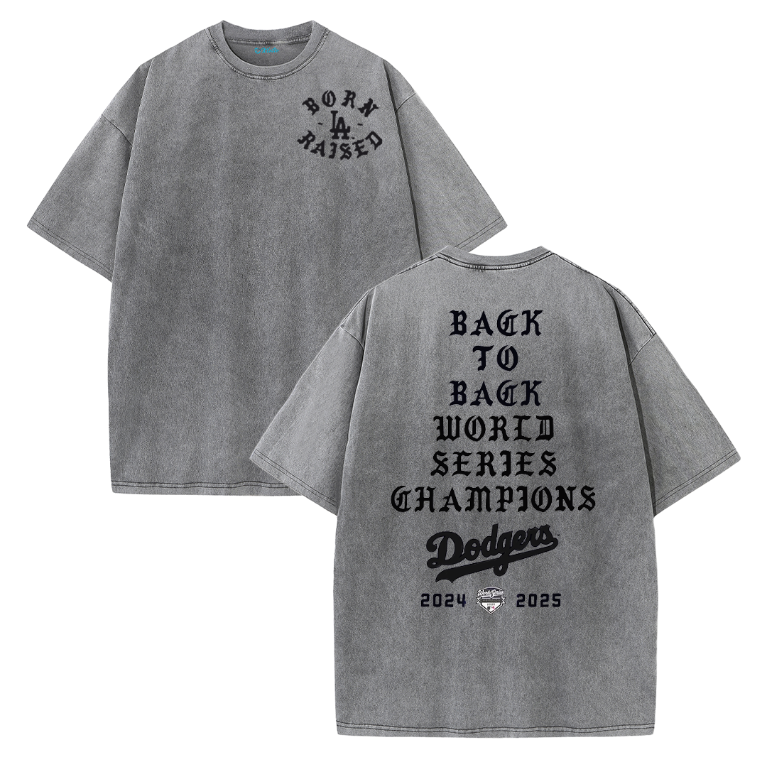 Back to Back Champions Vintage Washed T-Shirt – LA Born Raised Graphic Streetwear Tee
