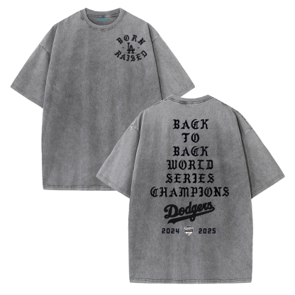 Back to Back Champions Vintage Washed T-Shirt – LA Born Raised Graphic Streetwear Tee