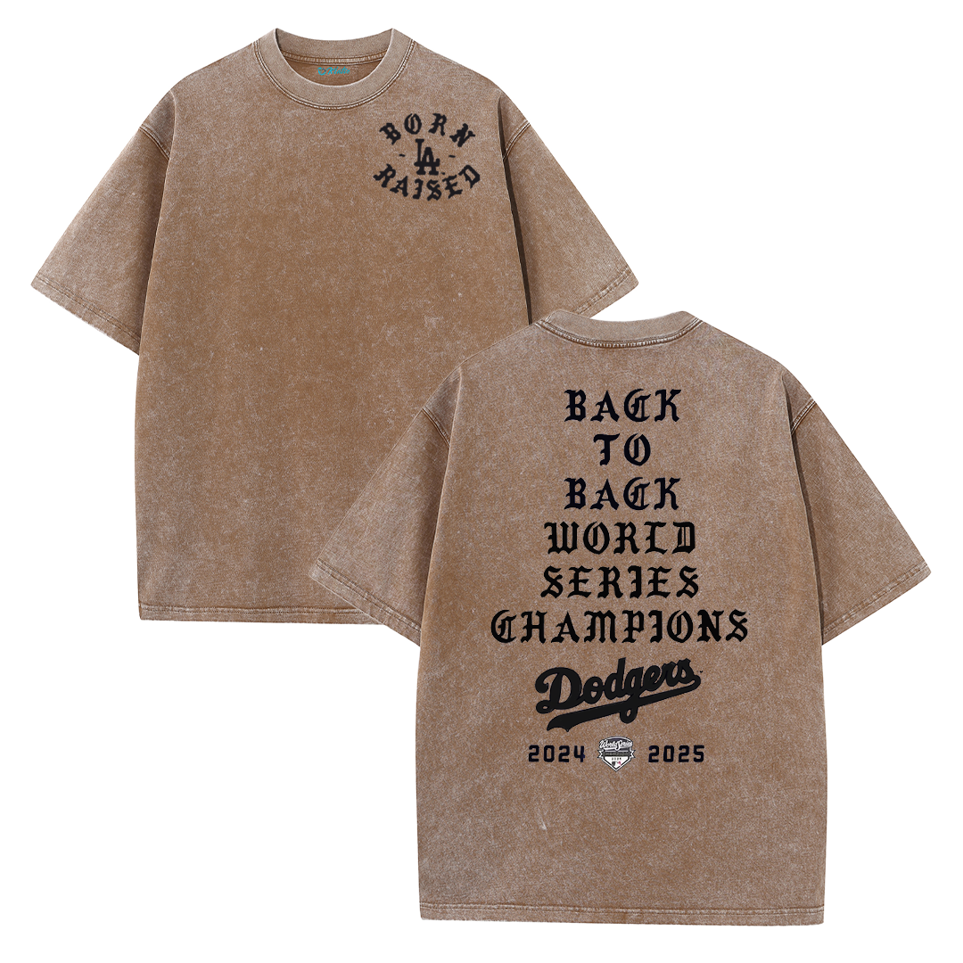Back to Back Champions Vintage Washed T-Shirt – LA Born Raised Graphic Streetwear Tee