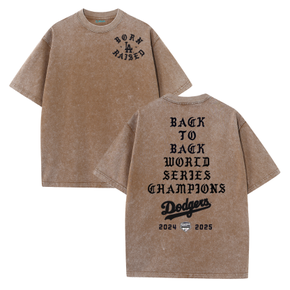 Back to Back Champions Vintage Washed T-Shirt – LA Born Raised Graphic Streetwear Tee