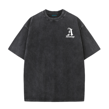 LA Letter Back Print Vintage Washed T-Shirt – Cotton Streetwear Graphic Tee