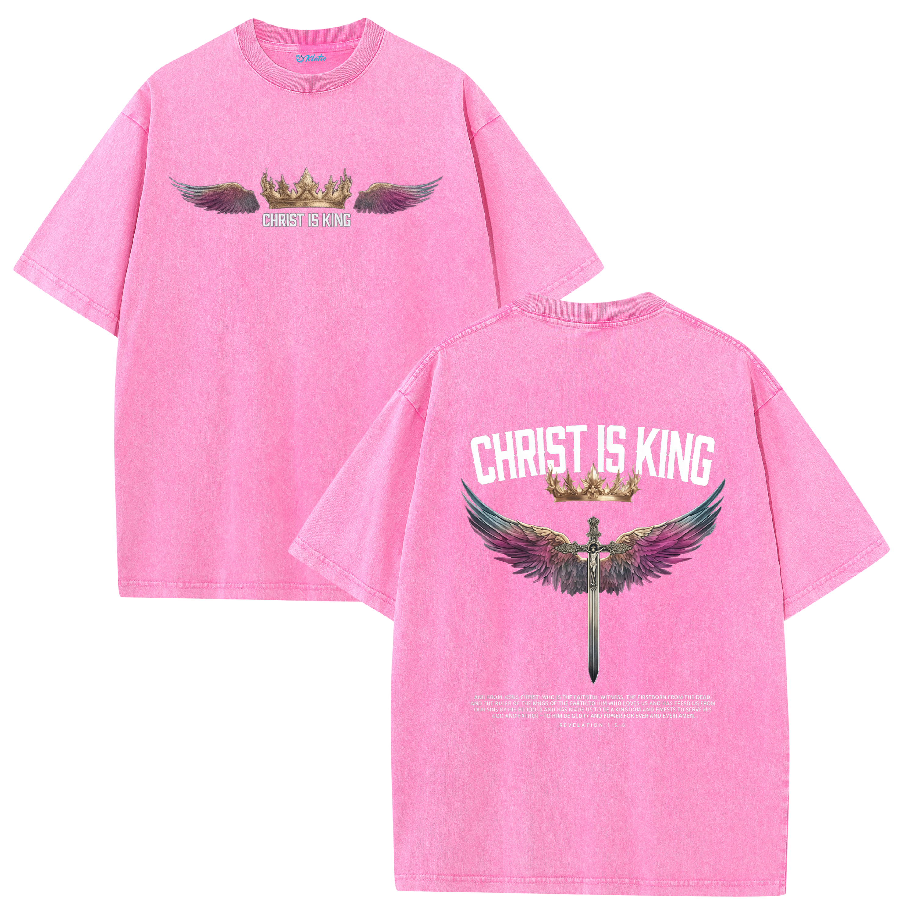 Christ Is King Shirt – Stand Strong in Faith | Vintage Washed Oversized Tee