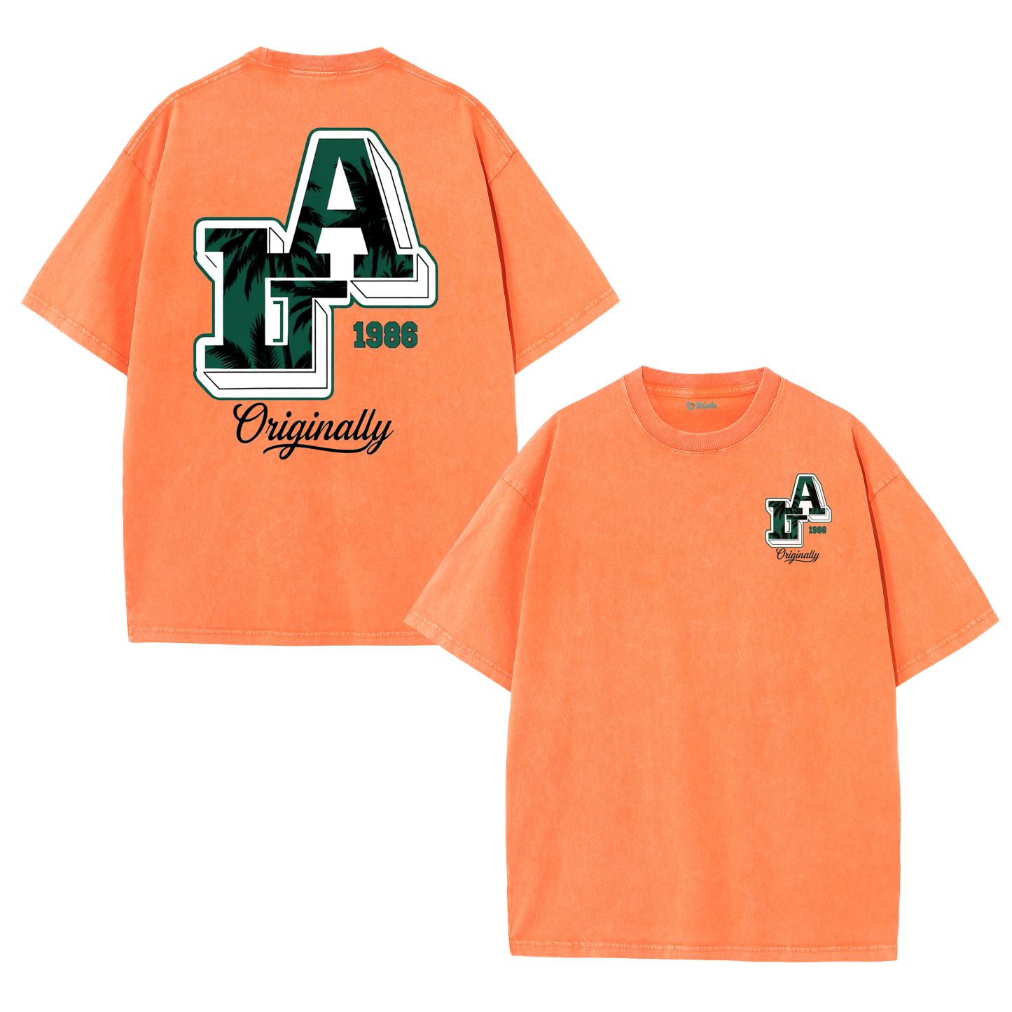 LA Back Print Vintage Washed T-Shirt – Y2K Cotton Streetwear Graphic Tee