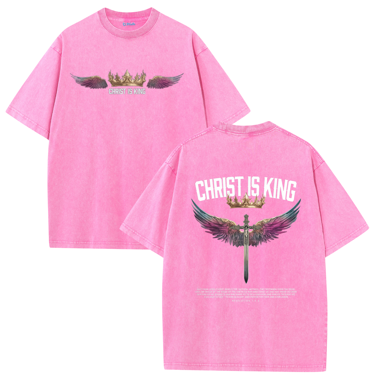 Christ Is King Shirt – Stand Strong in Faith | Vintage Washed Oversized Tee