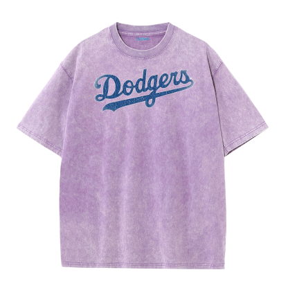 Retro LA Lettering Tee – Distressed 17 Number Back Graphic Washed T-Shirt