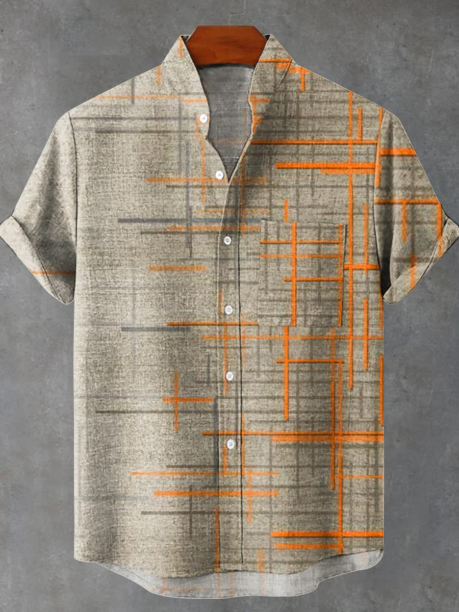 Minimalist Gradient Stripe Casual Shirt