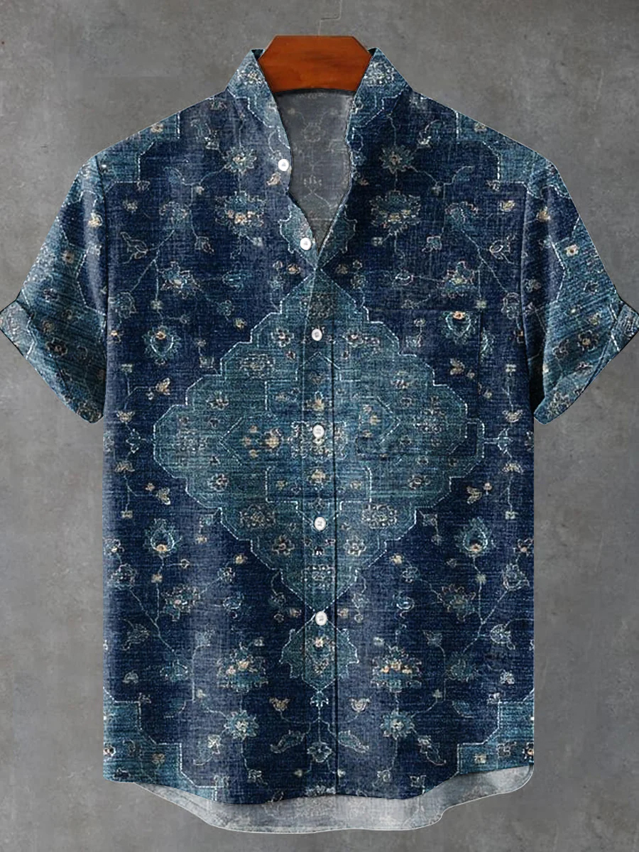 Minimalist Ethnic Line Art Casual Shirt