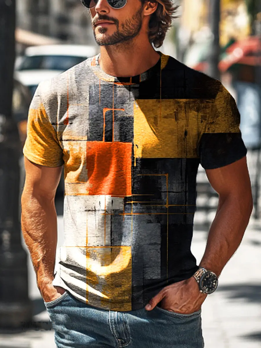 Trendy Artistic Line Drawing Casual T-Shirt