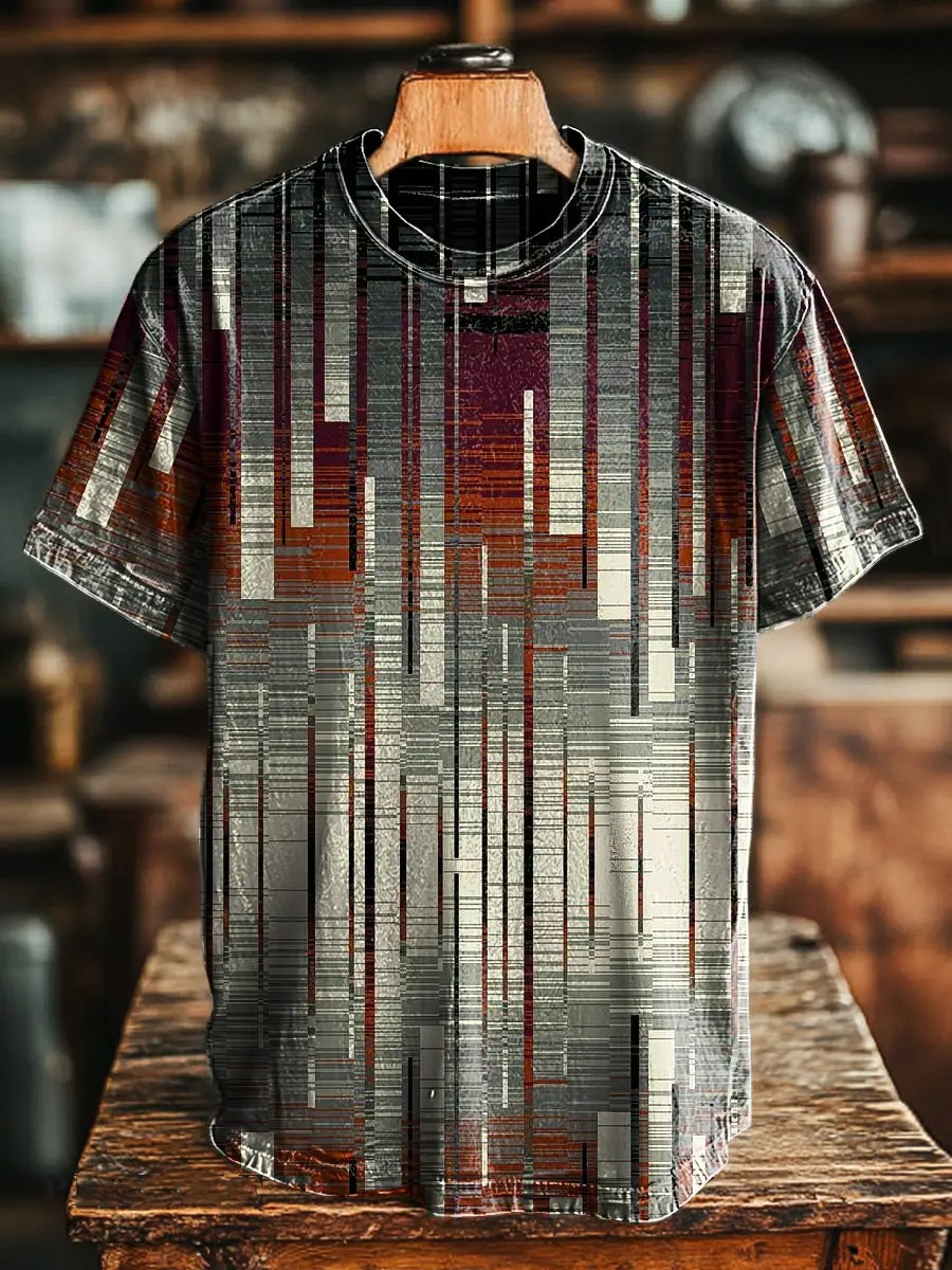 Retro Striped Short Sleeve T-Shirt