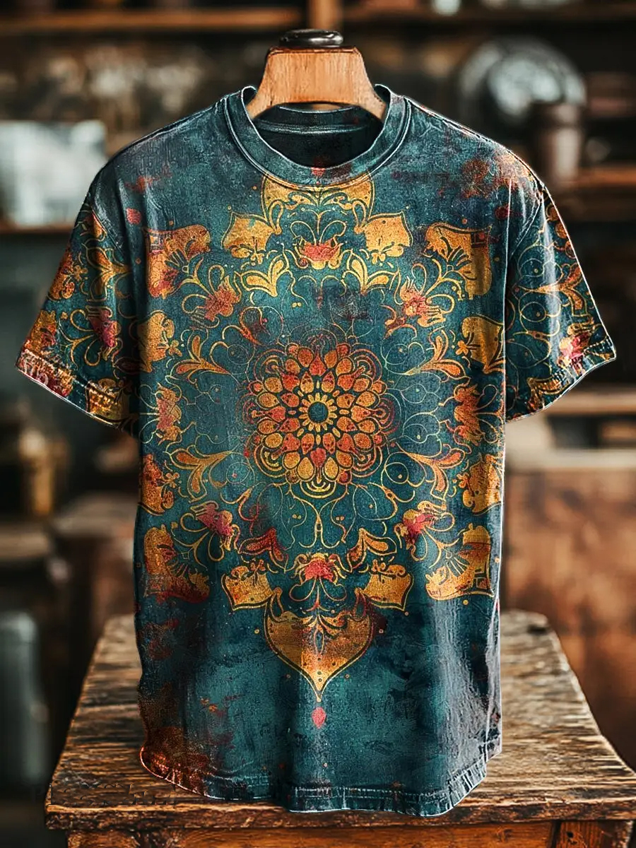 Vintage Mandala Print T-Shirt