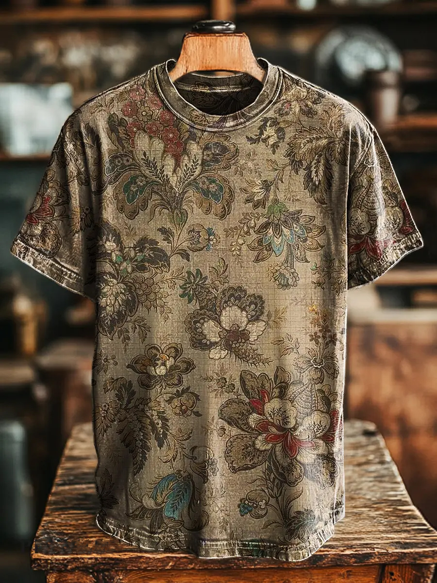 Vintage Floral Print T-Shirt​
