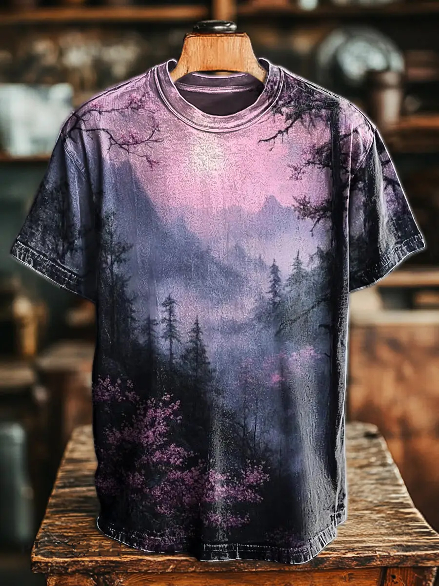 Vintage Landscape Print T-Shirt