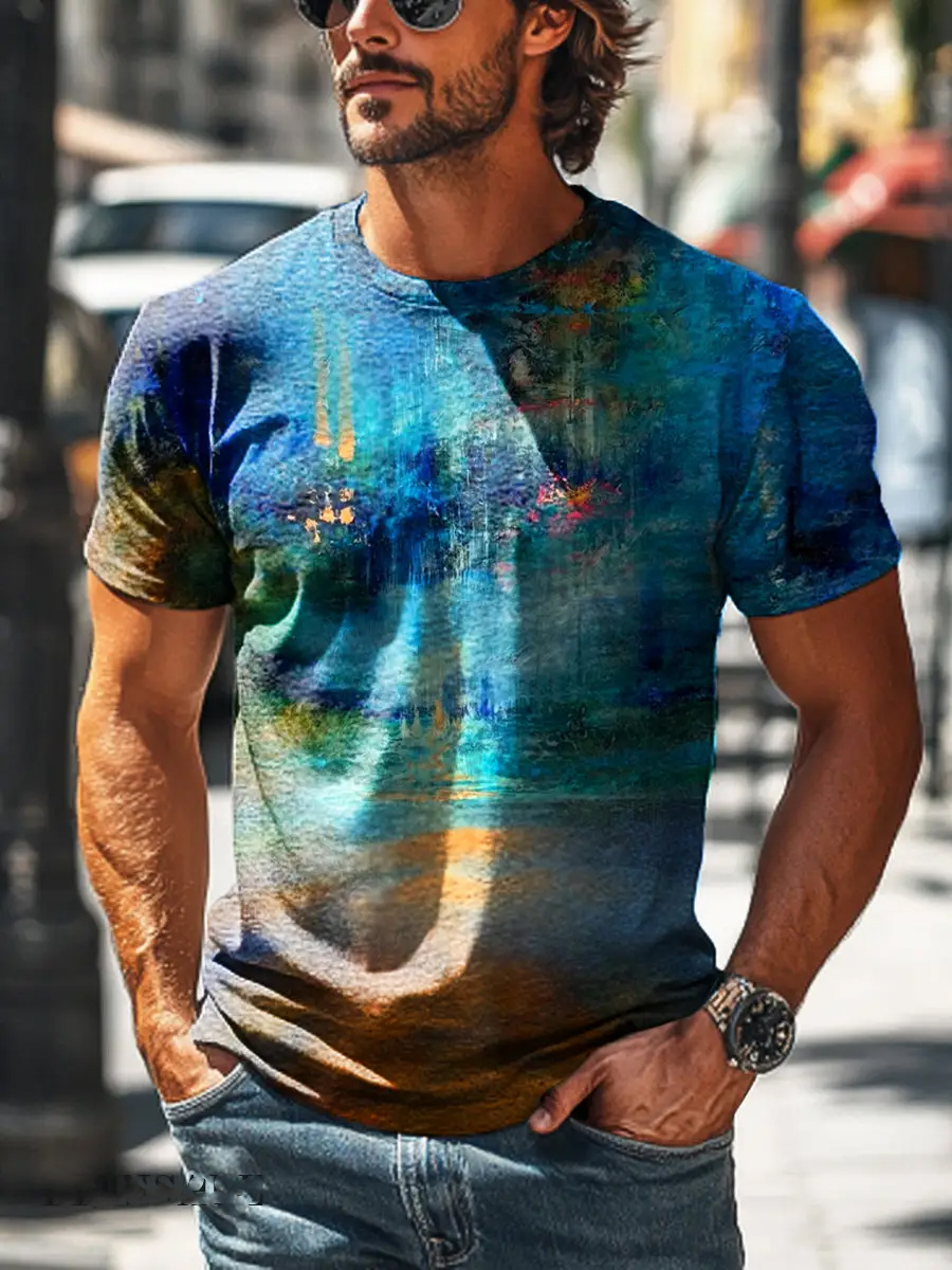 Colorful Retro Artistic Graphic T-Shirt