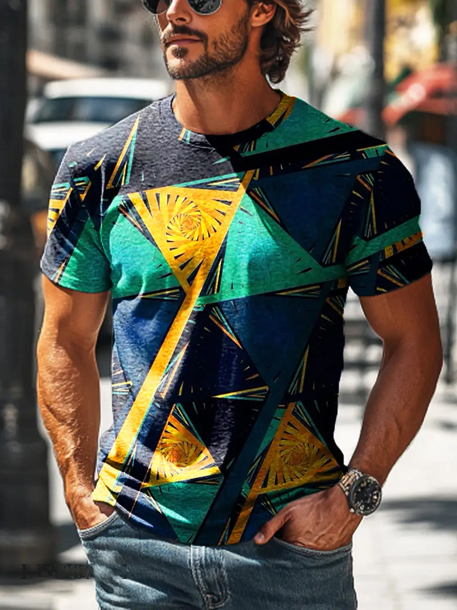 Modern Gradient Geometric Art T-Shirt