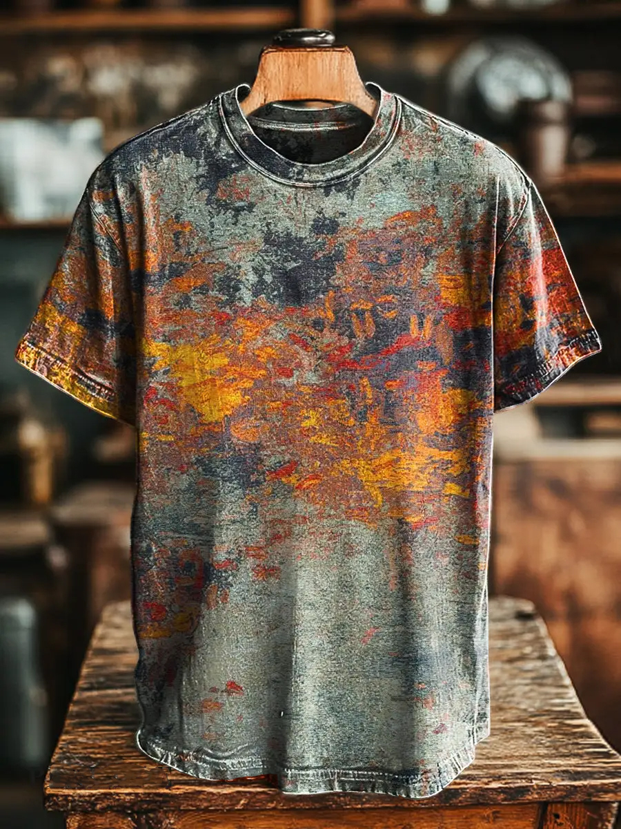 Retro Abstract Graffiti Print T-Shirt