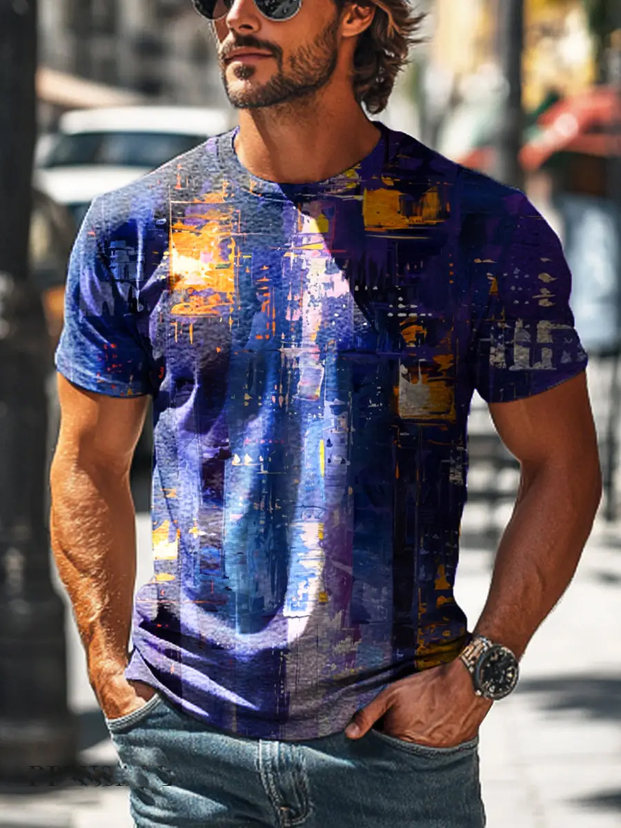​​Retro Abstract Art Short Sleeve T-Shirt