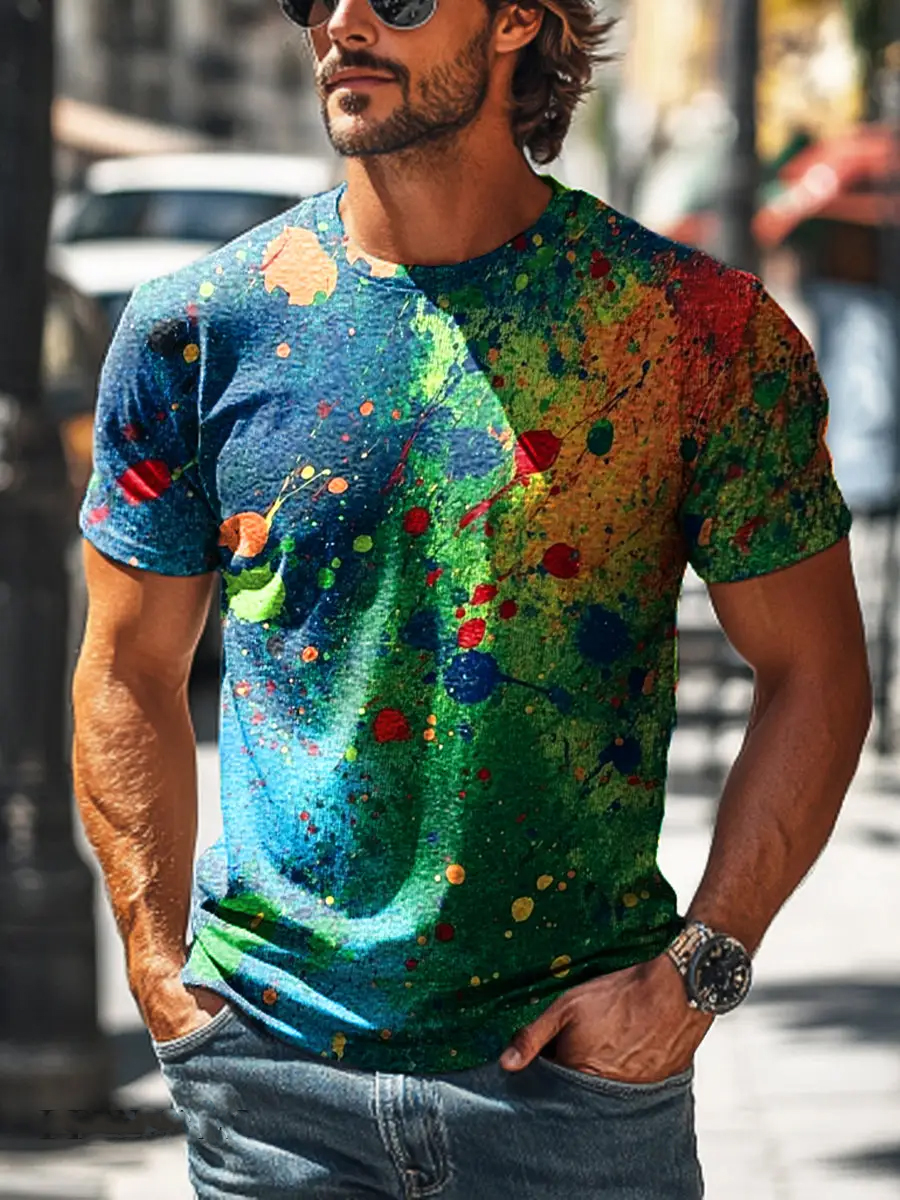 Colorful Ink Painting Design T-Shirt