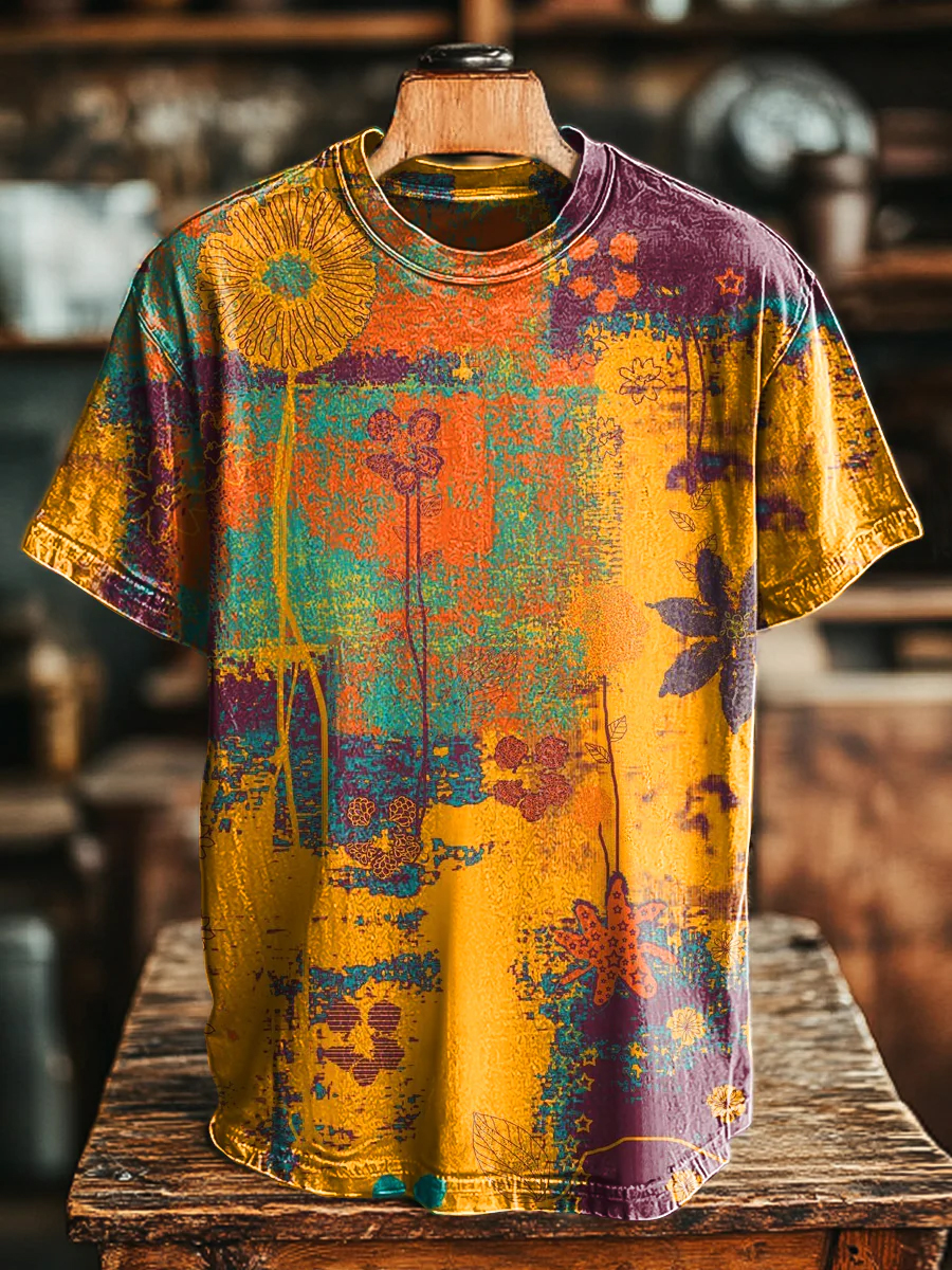 Retro Geometric Print T-Shirt