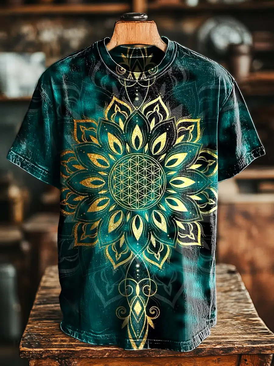 Ethnic Mandala Design Loose Fit T-Shirt
