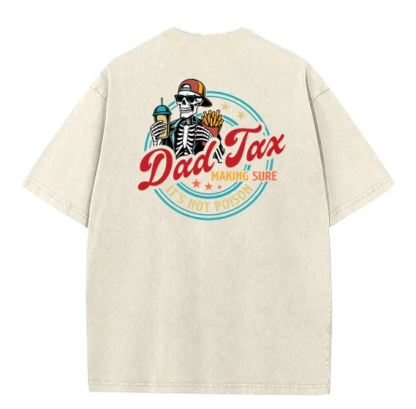 Dad Tax Washed And Distressed Pattern T-Shirt