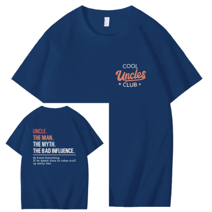 Uncle The Man The Myth Cool Uncle Club Art Pattern Print T-Shirt