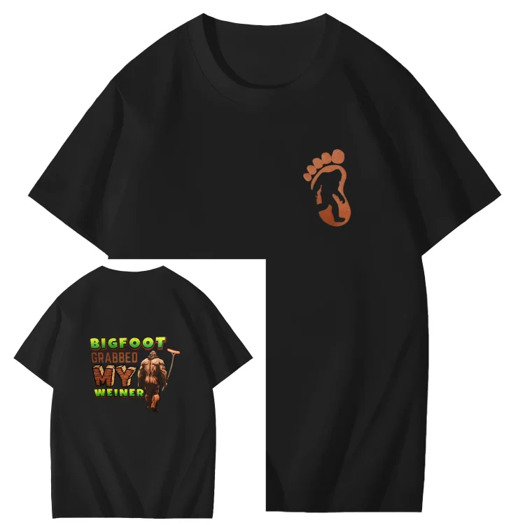 Bigfoot Grabbed My Weiner Art Pattern Print T-Shirt
