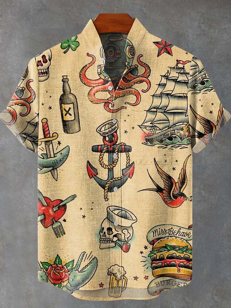 Ocean Art Print Casual Shirt