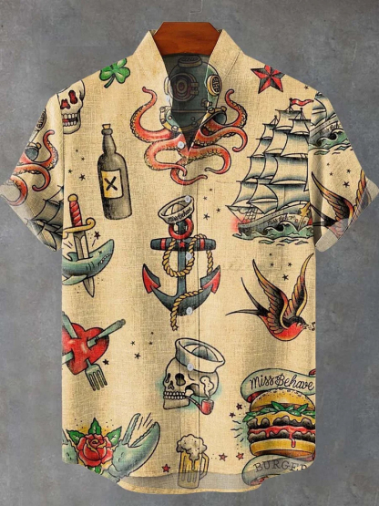 Ocean Art Print Casual Shirt