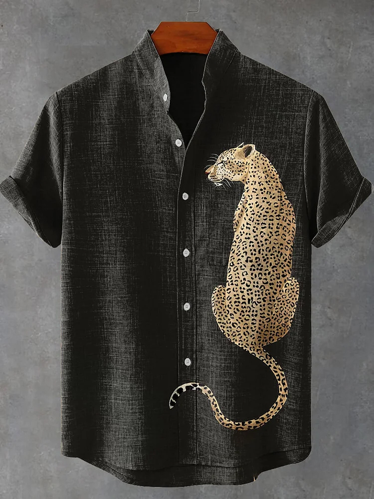 Vintage Animal Pattern Art Print Casual Shirt